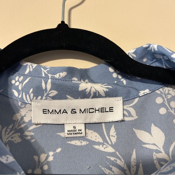 NEW [emma & michele] floral short sleeve button-up tie-front tiered dress - Picture 8 of 8